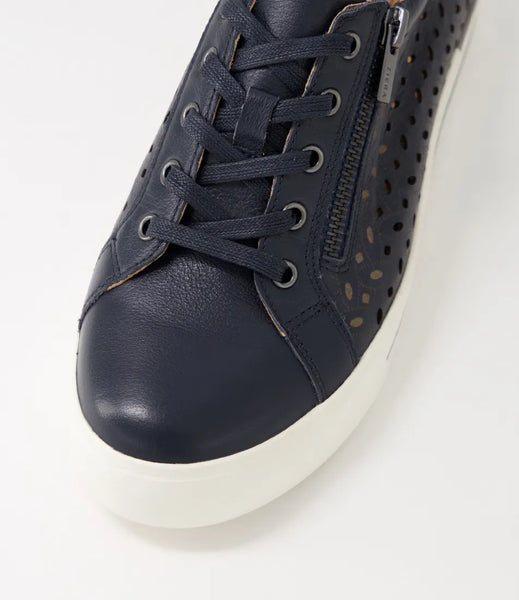 Ziera Ayleen W ~ Navy ~ Black ~ Almond ~ White/RoseGold ~ Leather