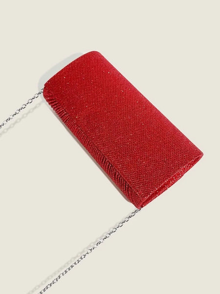 Red Lurex Evening Clutch