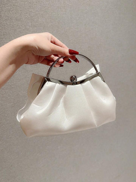 Satin Bow Clutch ~ Black ~ White