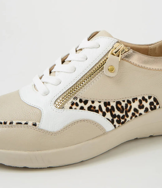 Ziera Nulie ~ Almond/Leopard Multi Leather Sneaker