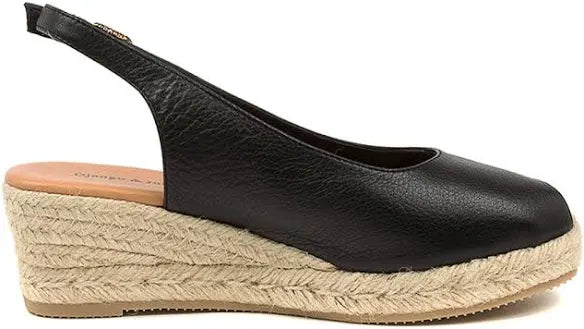 Django & Juliette Saniarly ~ Almond ~ Black ~ Tan ~ Leather Wedge