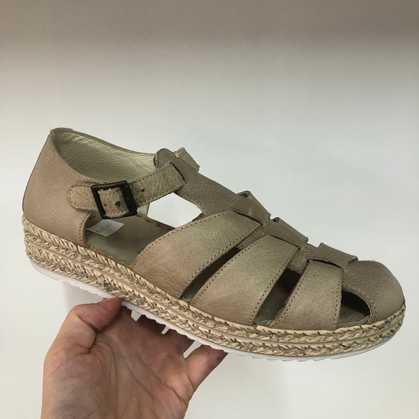 Sala Eddie Fisherman Leather Sandal ~ Black ~ Taupe ~ White