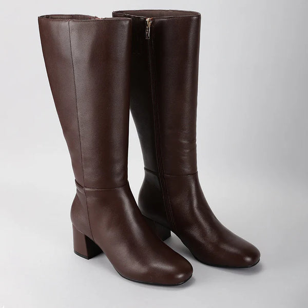 LeSansa Robel Long Tall Knee High Boot 2 Colours ~ Black ~ Chocolate Leather