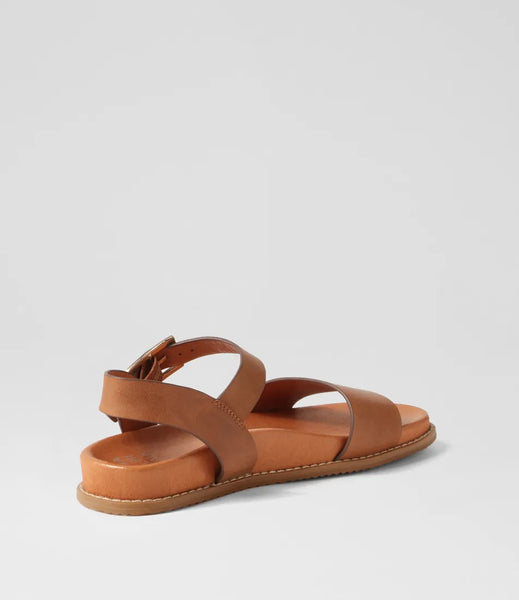 Ziera Hammil ~ Tan ~ Black ~ Leather Sandal
