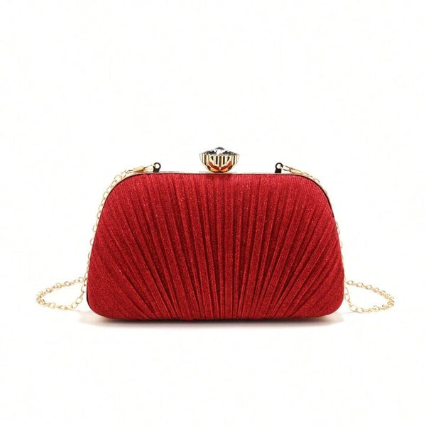 Red Lurex Evening Clutch