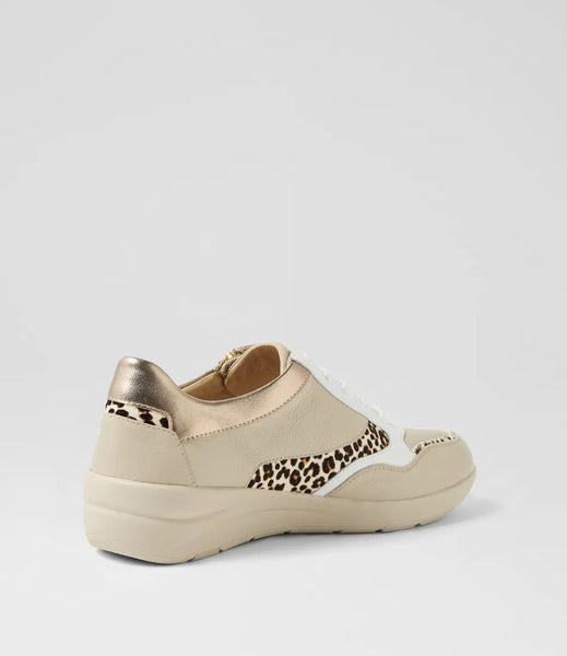 Ziera Nulie ~ Almond/Leopard Multi Leather Sneaker