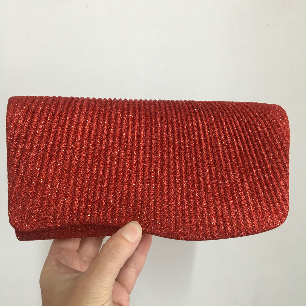 Red Lurex Evening Clutch