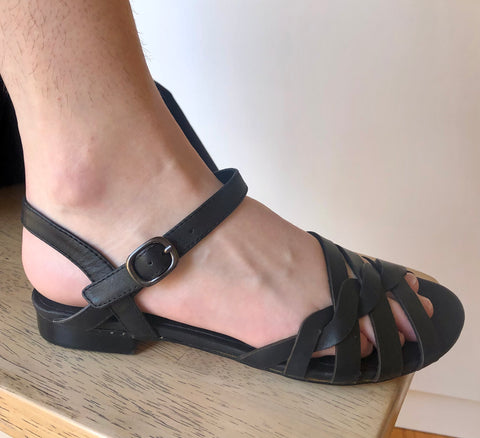 Top End Plume Leather Sandal ~ Orange ~ Black ~ Tan