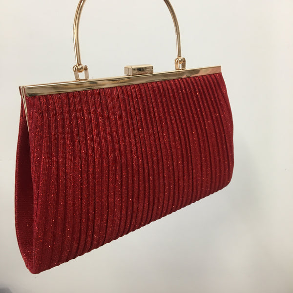 Red Lurex Glitter Clutch
