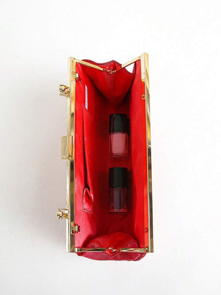 Red Lurex Glitter Clutch