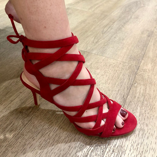 Mollini Cassock Red Suede Leather Heel