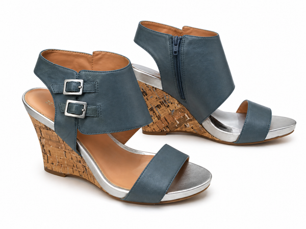 Naturalizer Bayou Blue Jeans Leather Wedge