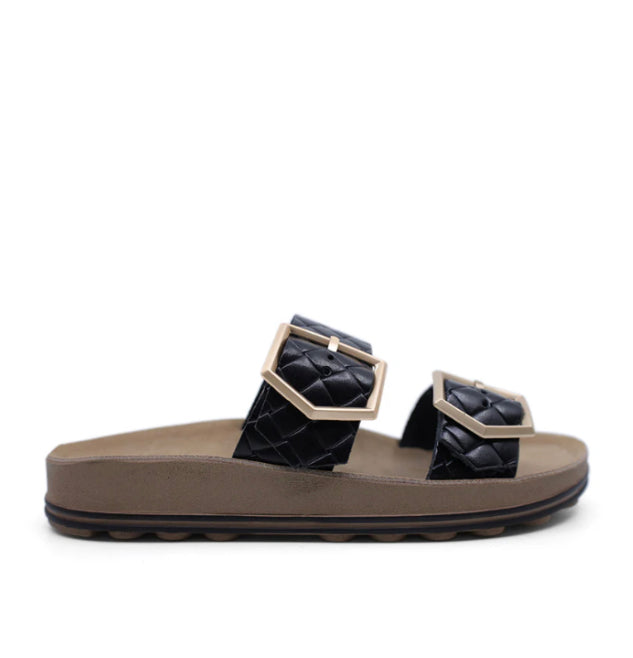 Fantasy Sandals Taylor ~ Pistachio ~ Black ~ Rose Gold ~ Leather