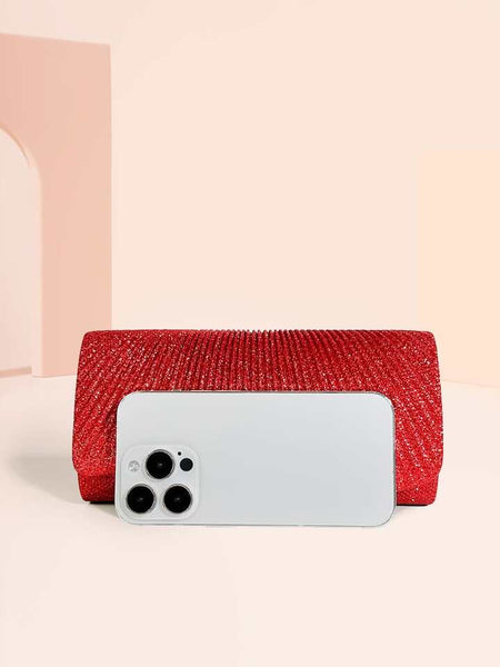 Red Lurex Evening Clutch