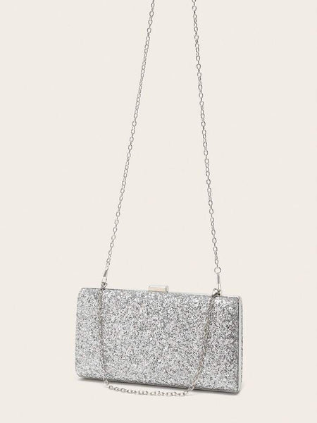 Evening Glitter Clutch ~ Red ~ Silver
