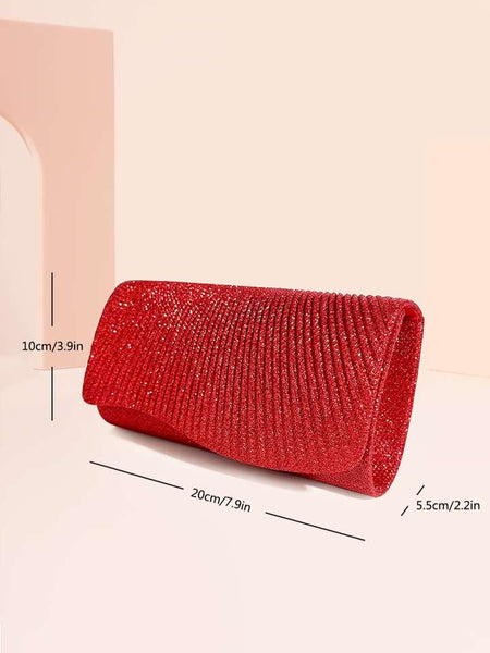 Red Lurex Evening Clutch