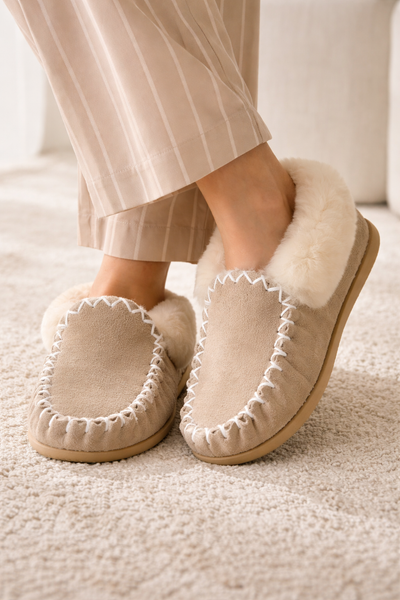Moccasins Thick Sole ~ Black ~ Pink ~ Grey ~ Beige ~  Australian Made