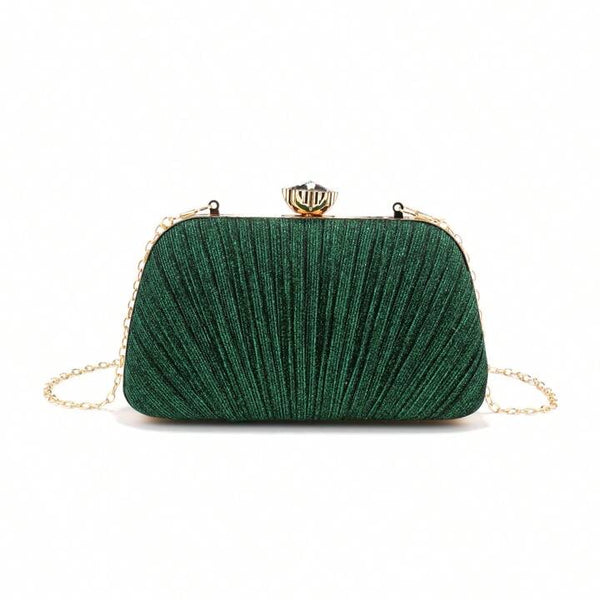 Lurex Glitter Clam Clutch Evening Bag ~ Blue ~ Green