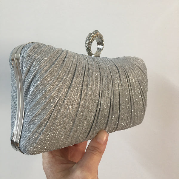 Lurex Evening Clutch ~ Red ~ Silver ~ Black