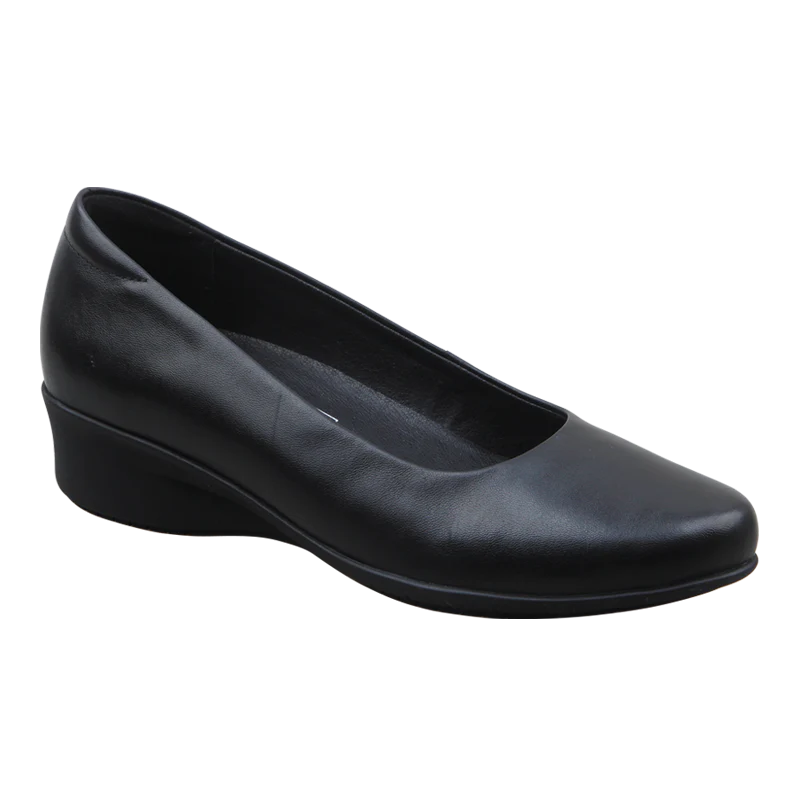 CBD Eadie Black Leather slip on ballet