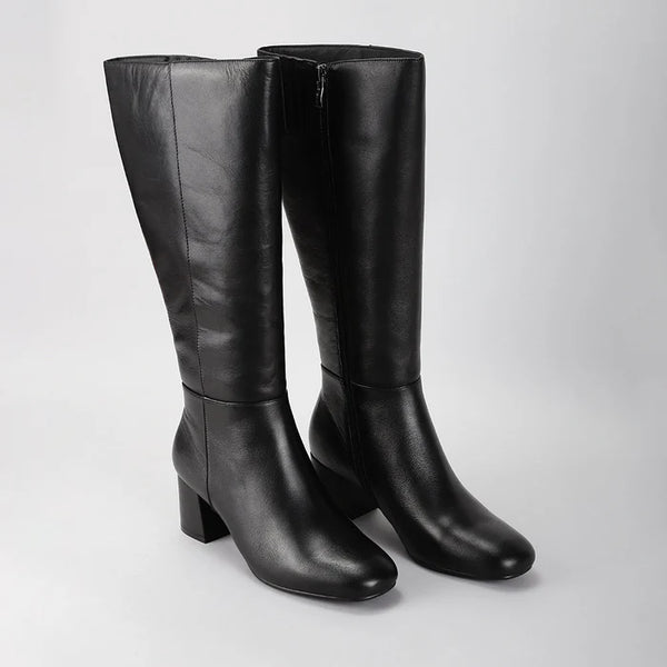 LeSansa Robel Long Tall Knee High Boot 2 Colours ~ Black ~ Chocolate Leather