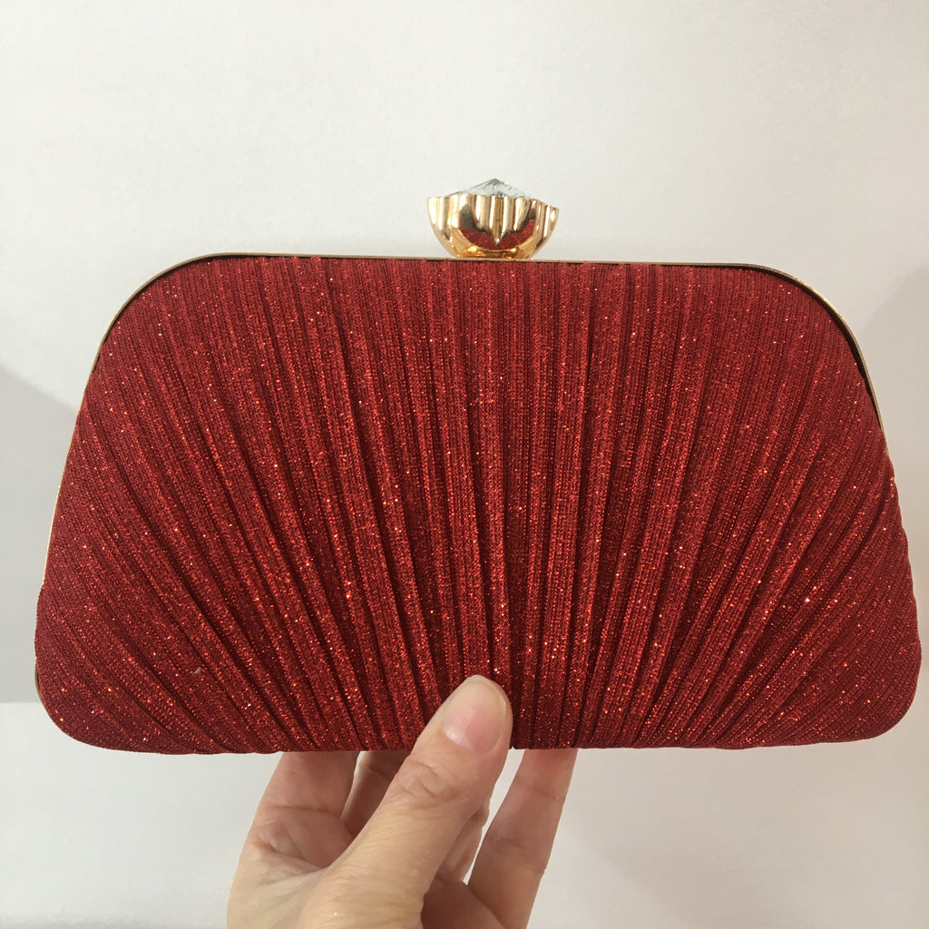 Red Lurex Evening Clutch