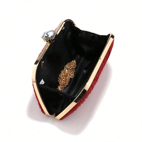 Red Lurex Evening Clutch