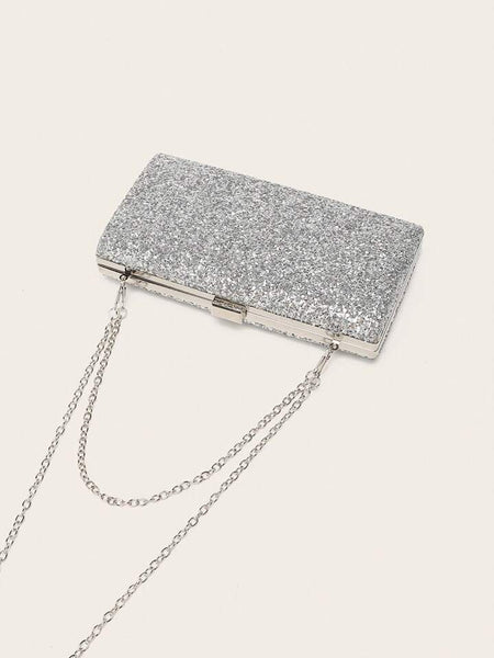 Evening Glitter Clutch ~ Red ~ Silver