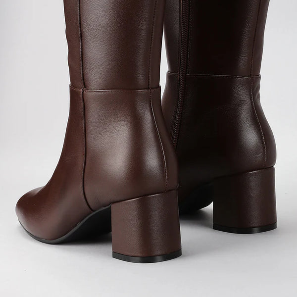 LeSansa Robel Long Tall Knee High Boot 2 Colours ~ Black ~ Chocolate Leather