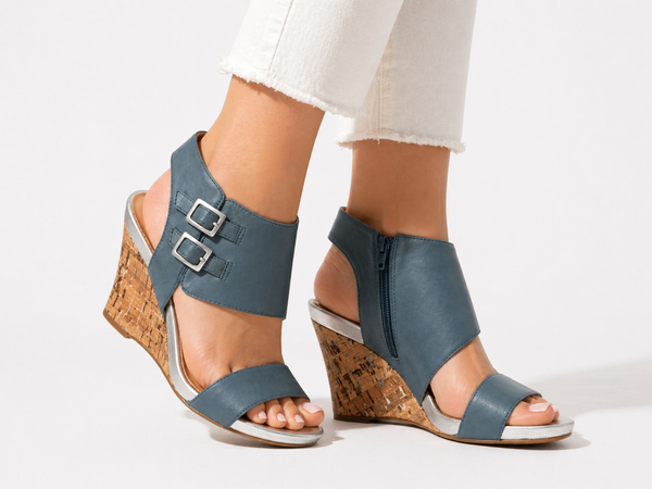 Naturalizer Bayou Blue Jeans Leather Wedge