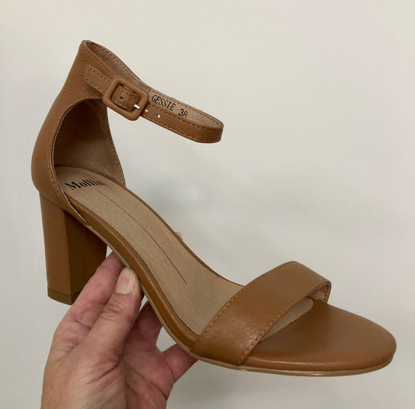 Mollini Gessie Heel ~ Nude ~ Tan ~ Black ~ White ~ Leather Heel