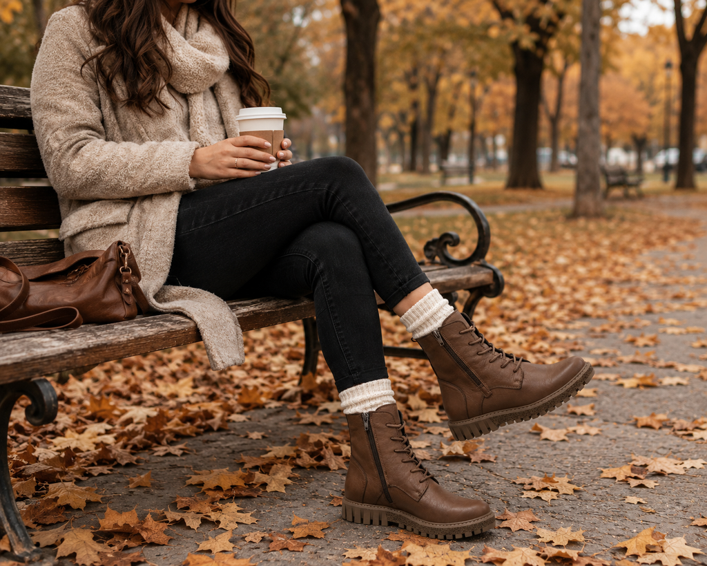 Bueno Jenny Taupe Leather Boot