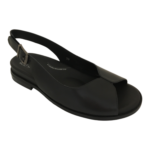 Ziera Jenai Black Leather Sandal