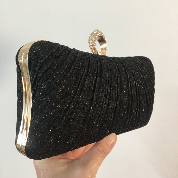 Lurex Evening Clutch ~ Red ~ Silver ~ Black