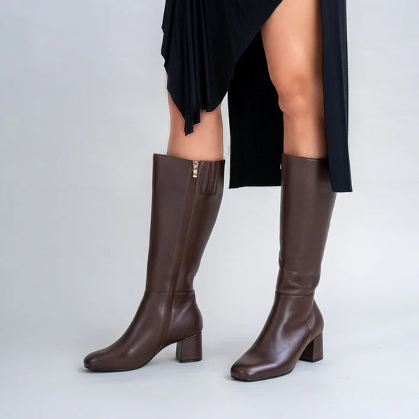 LeSansa Robel Long Tall Knee High Boot 2 Colours ~ Black ~ Chocolate Leather