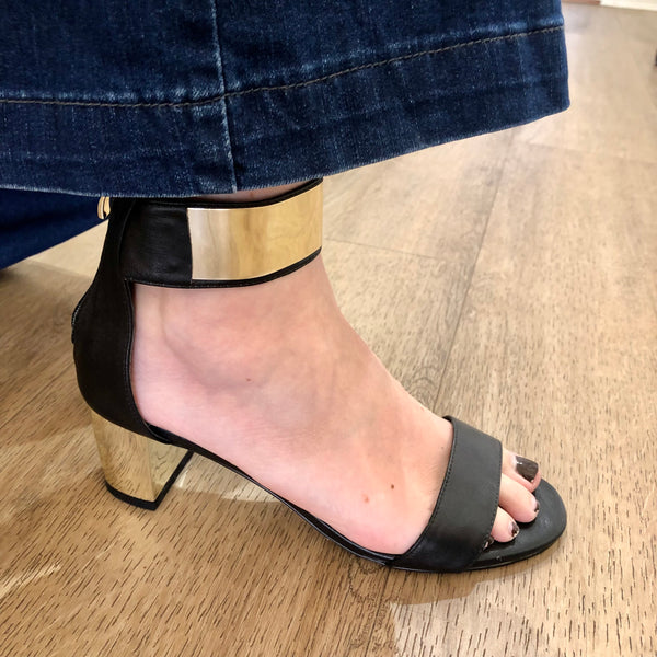 Django & Juliette Quentin Black Leather Heel