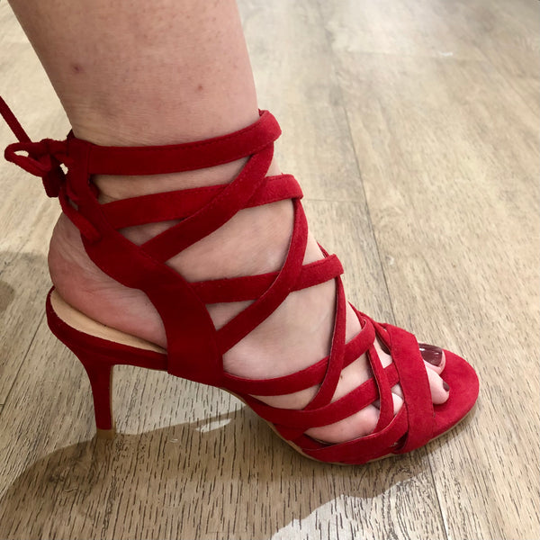 Mollini Cassock Red Suede Leather Heel