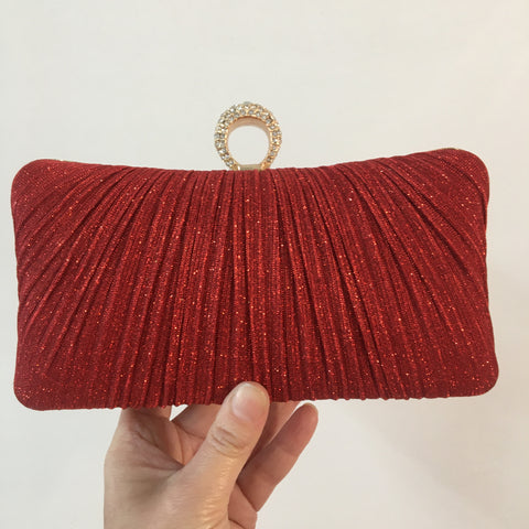 Lurex Evening Clutch ~ Red ~ Silver ~ Black