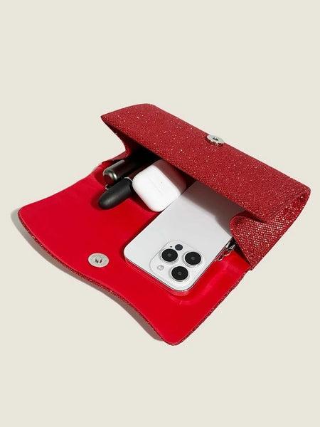 Red Lurex Evening Clutch