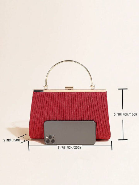 Red Lurex Glitter Clutch