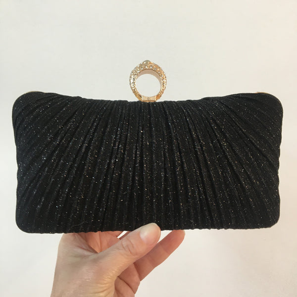 Lurex Evening Clutch ~ Red ~ Silver ~ Black