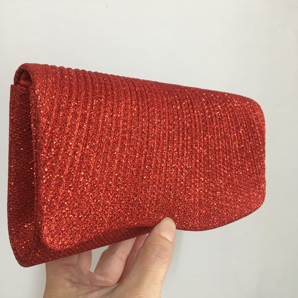Red Lurex Evening Clutch