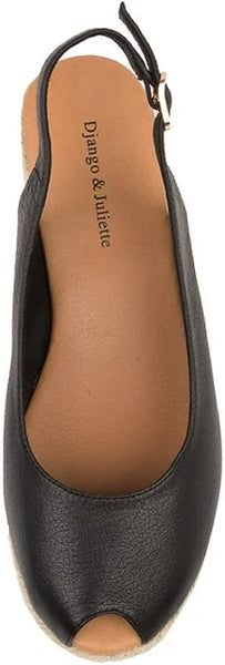 Django & Juliette Saniarly ~ Almond ~ Black ~ Tan ~ Leather Wedge