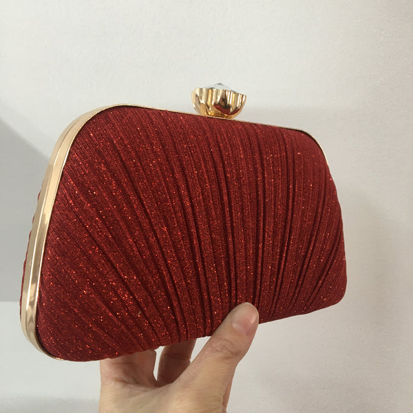 Red Lurex Evening Clutch