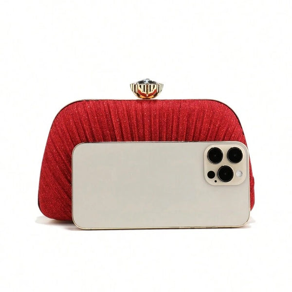 Red Lurex Evening Clutch