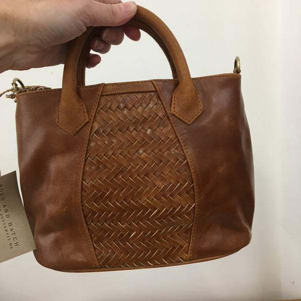 Hobo & Hatch Woven Mini Tote ~ Chestnut Antique ~ Black
