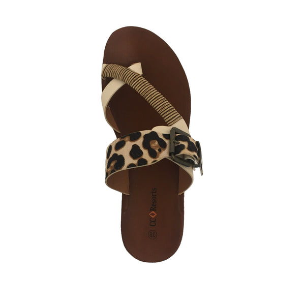CC Resorts Vanessa White/Leopard Print Vegan