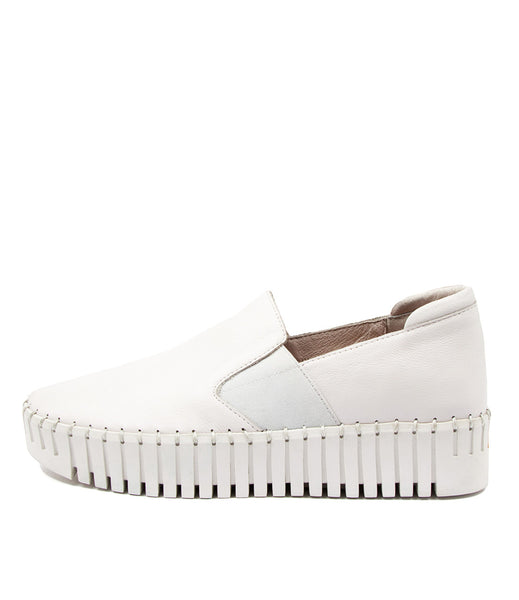 Django & Juliette Becca ~ Tan/Oat Sole ~Silver ~ White ~ Black ~ Almond ~ Leather Slip on