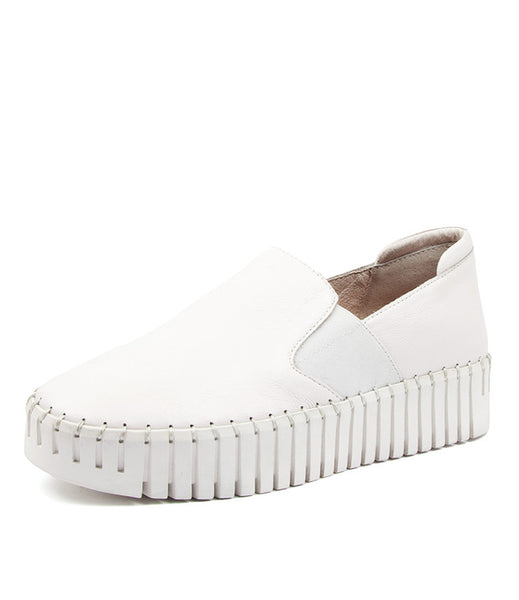 Django & Juliette Becca ~ Tan/Oat Sole ~Silver ~ White ~ Black ~ Almond ~ Leather Slip on