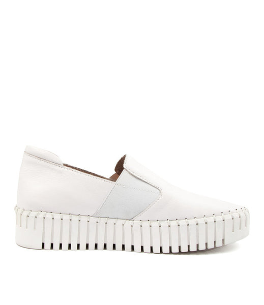 Django & Juliette Becca ~ Tan/Oat Sole ~Silver ~ White ~ Black ~ Almond ~ Leather Slip on